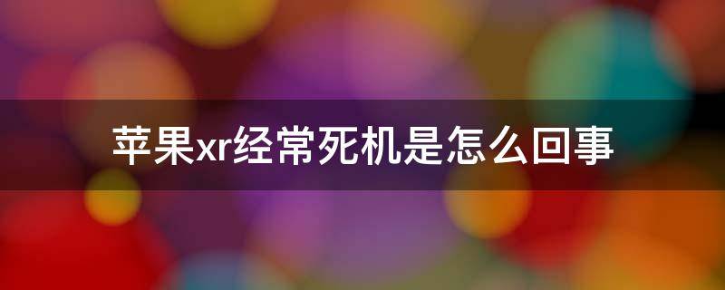 苹果xr经常死机是怎么回事 苹果XR经常死机