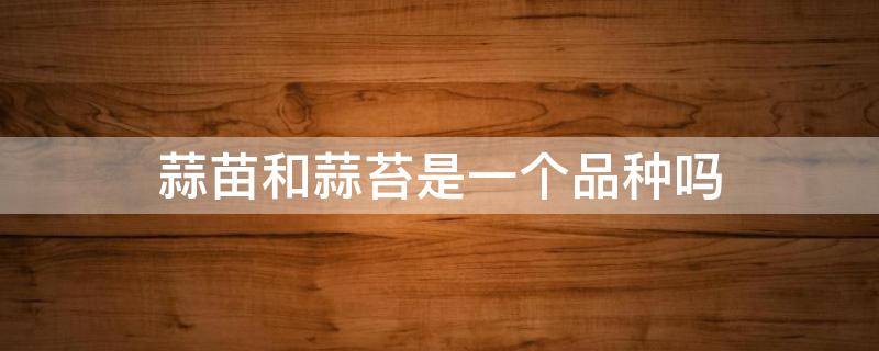 蒜苗和蒜苔是一个品种吗（蒜苔品种区别）