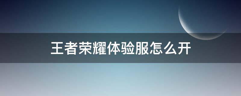 王者荣耀体验服怎么开 王者荣耀体验服怎么开挂
