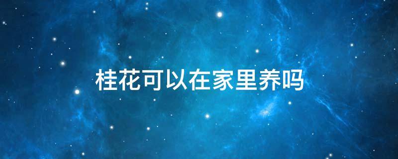 桂花可以在家里养吗 桂花可以在家里养吗?
