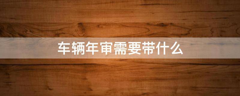 车辆年审需要带什么（车辆年审需要带什么证件）