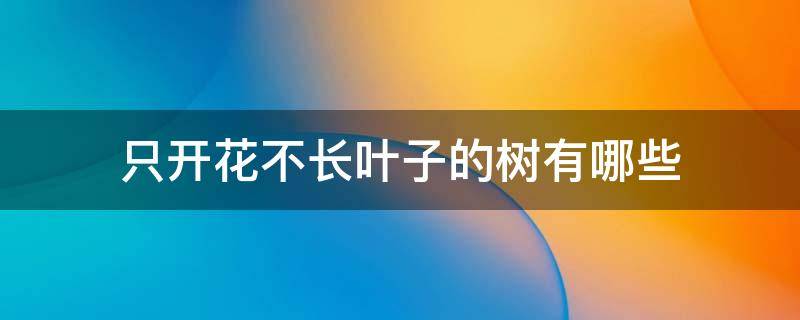 只开花不长叶子的树有哪些 不长叶子就开花的树