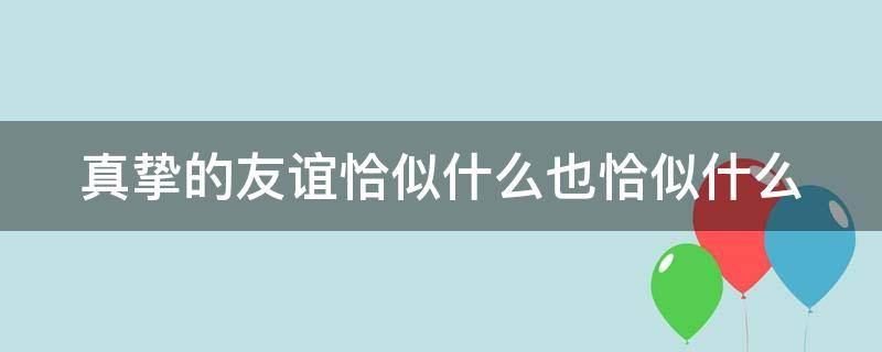 真挚的友谊恰似什么也恰似什么 真挚的友谊恰似什么也恰似什么造句