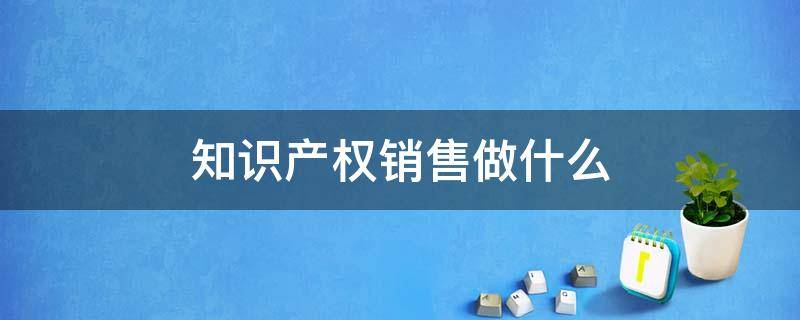 知识产权销售做什么（知识产权销售做什么的）