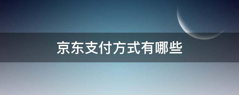 京东支付方式有哪些（京东支付方式有哪些好处）