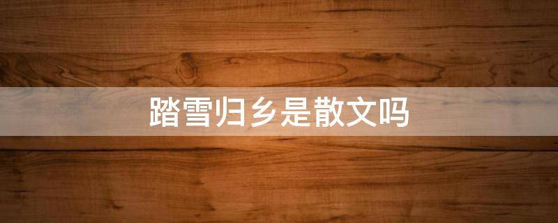 踏雪归乡是散文吗（踏雪归乡阅读小作文）