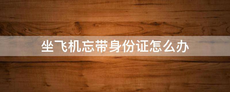 坐飞机忘带身份证怎么办 坐飞机忘带身份证怎么办临时身份证