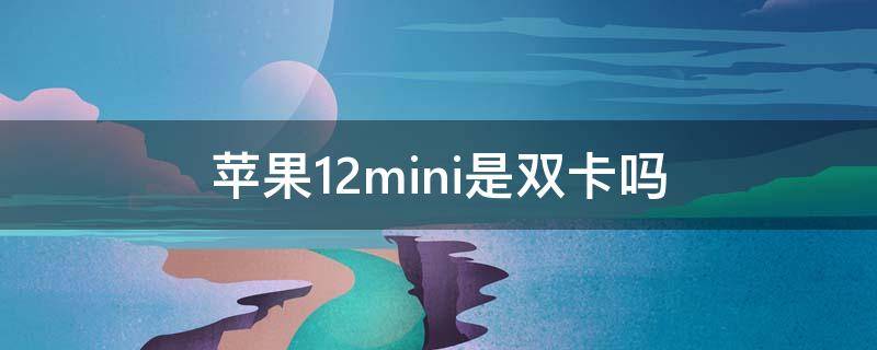 苹果12mini是双卡吗（苹果12mini是双卡吗几个微信）