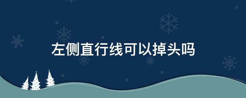 左侧直行线可以掉头吗 左直行道能不能掉头