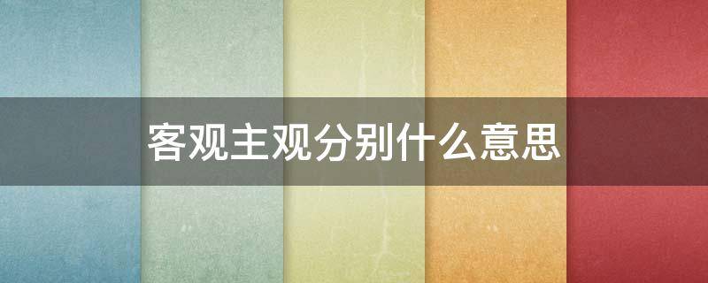 客观主观分别什么意思（客观主观分别什么意思护理）