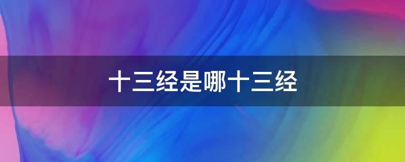 十三经是哪十三经（佛教十三经是哪十三经）