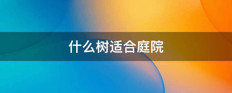 什么树适合庭院（什么树适合庭院乘凉）
