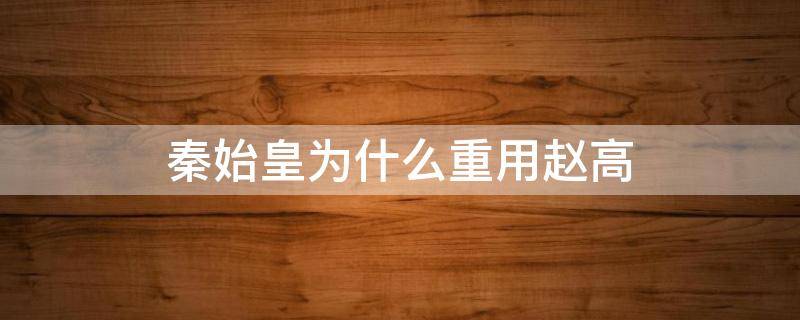 秦始皇为什么重用赵高（秦始皇为什么对赵高好）