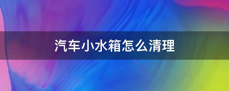 汽车小水箱怎么清理 汽车如何清理水箱
