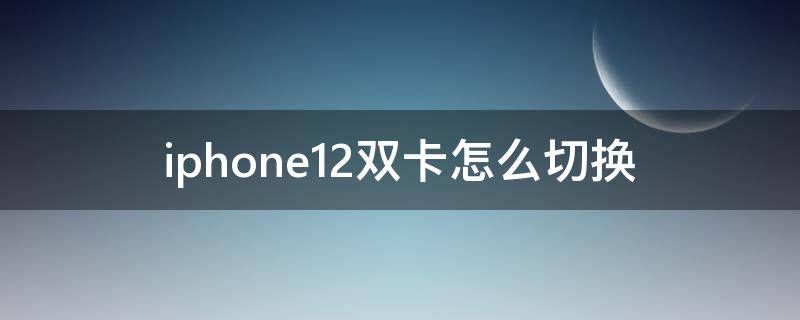 iphone12双卡怎么切换（iPhone12双卡怎么切换网络）