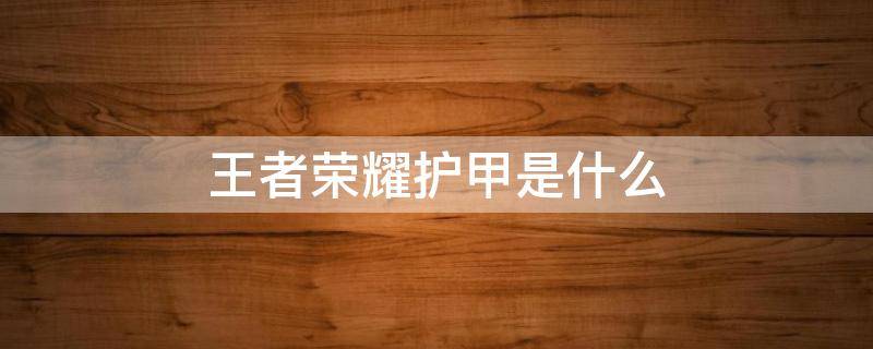 王者荣耀护甲是什么 王者荣耀护甲是什么防御
