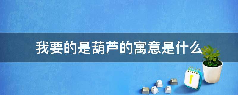 我要的是葫芦的寓意是什么（我要的是葫芦的寓意是什么意思）
