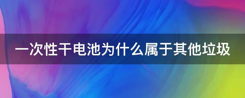 一次性干电池为什么属于其他垃圾 一次性干电池为什么属于其他垃圾呢