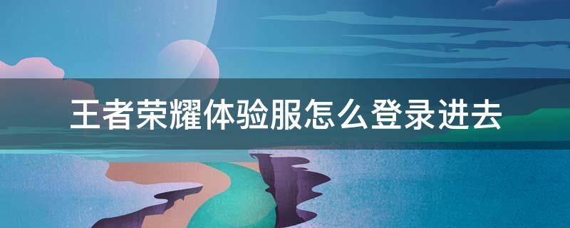 王者荣耀体验服怎么登录进去（王者荣耀体验服怎么登录进去视频）