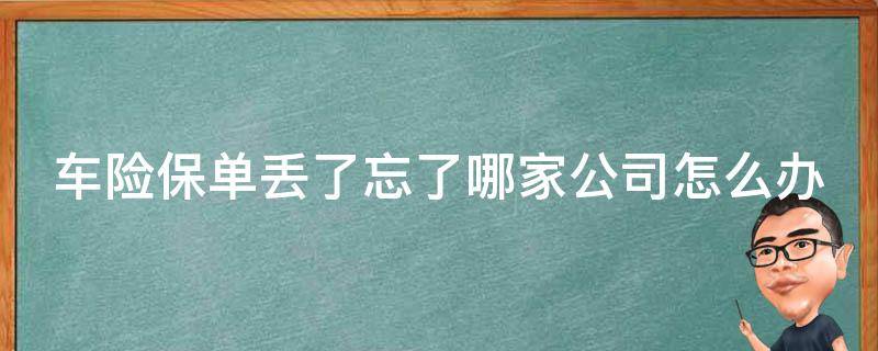 车险保单丢了忘了哪家公司怎么办 车保险单子丢了忘记哪个保险公司了怎么办