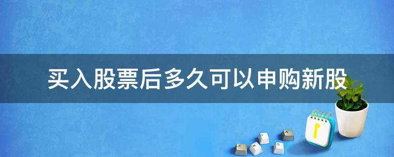 买入股票后多久可以申购新股 新股申购成功后多久可以买