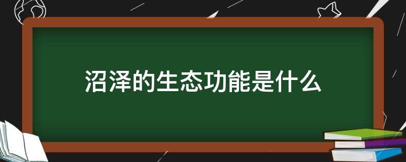 沼泽的生态功能是什么 沼泽生态系统有什么作用