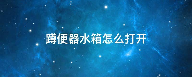 蹲便器水箱怎么打开 蹲便器水箱怎么打开图解