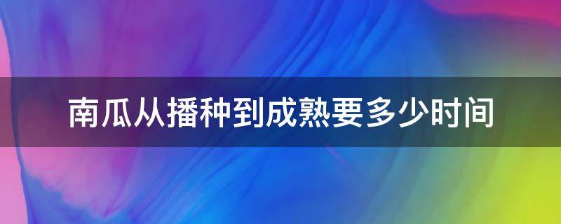 南瓜从播种到成熟要多少时间 南瓜播种的时间