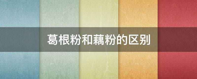 葛根粉和藕粉的区别 葛根粉和藕粉的区别哪个容易变胖