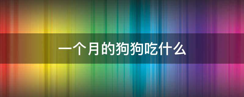 一个月的狗狗吃什么 一个月的狗狗吃什么好