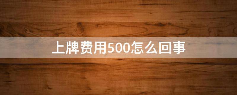 上牌费用500怎么回事（上牌费500是什么回事）