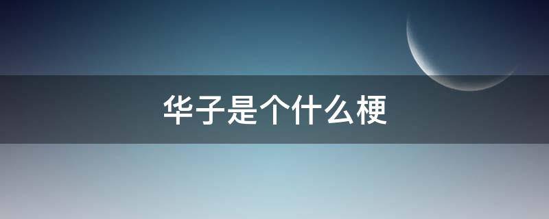 华子是个什么梗（华子是个什么梗原版）