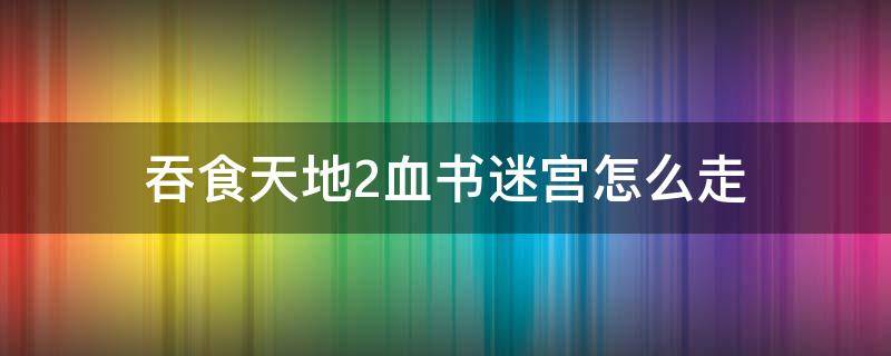 吞食天地2血书迷宫怎么走（吞食天地2血书迷宫怎么走视频）