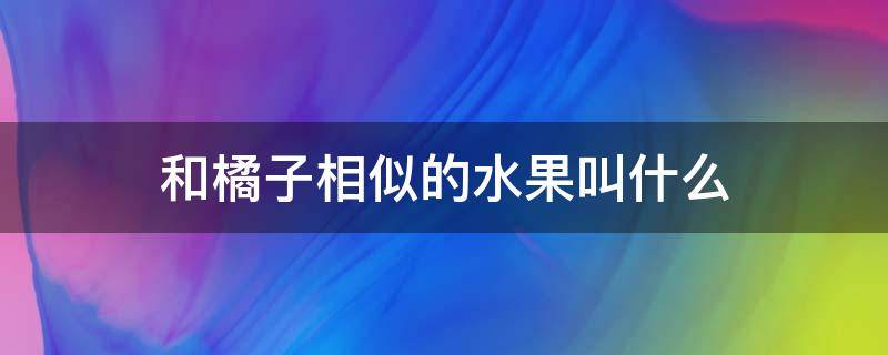 和橘子相似的水果叫什么（和橘子一样的水果叫什么）