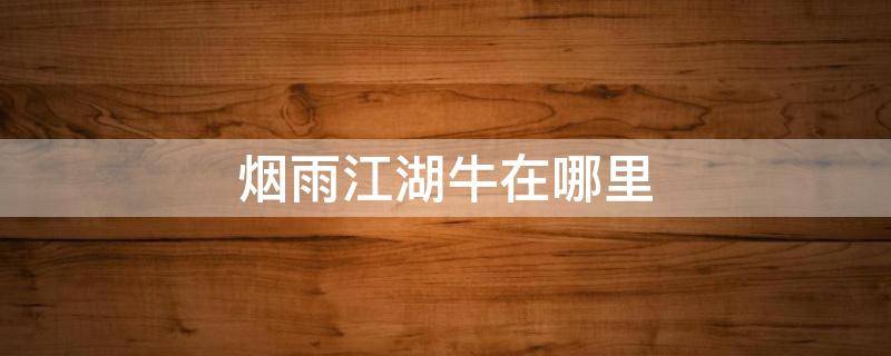 烟雨江湖牛在哪里（烟雨江湖牛在哪些地方）