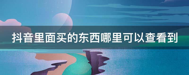 抖音里面买的东西哪里可以查看到（在抖音里面买的东西在哪里可以查到）