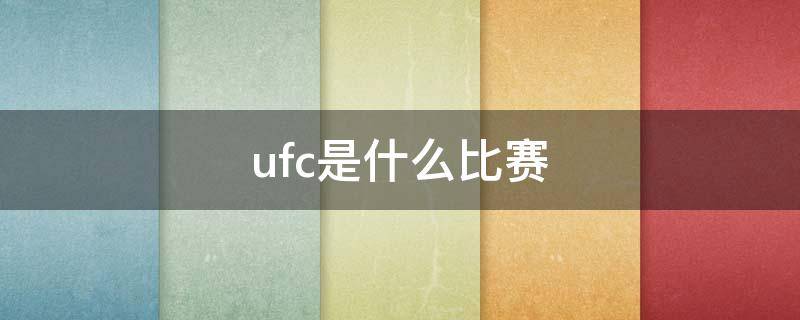 ufc是什么比赛（ufc是什么比赛张伟丽）