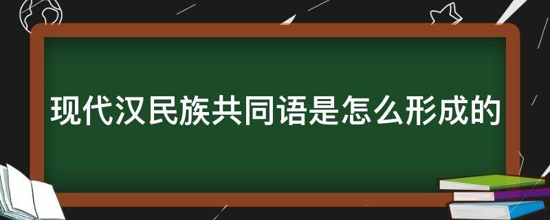 现代汉民族共同语是怎么形成的（现代汉民族共同语的概念分别从哪三个方面界定）