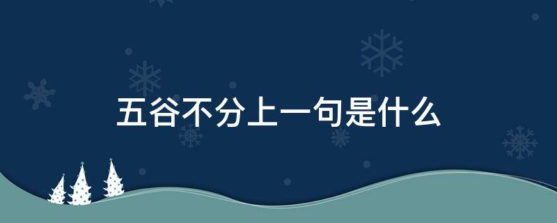 五谷不分上一句是什么（五谷不分前面一句）