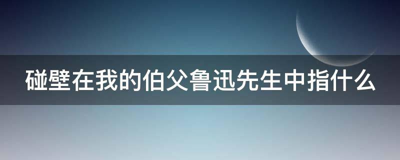 碰壁在我的伯父鲁迅先生中指什么（伯父说的碰壁的意思是）