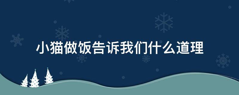 小猫做饭告诉我们什么道理 小猫做饭说明一个什么道理