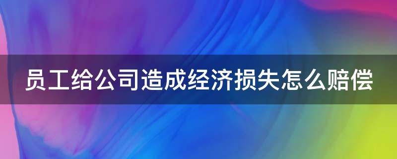 员工给公司造成经济损失怎么赔偿（员工给公司造成经济损失怎么赔偿劳动法）