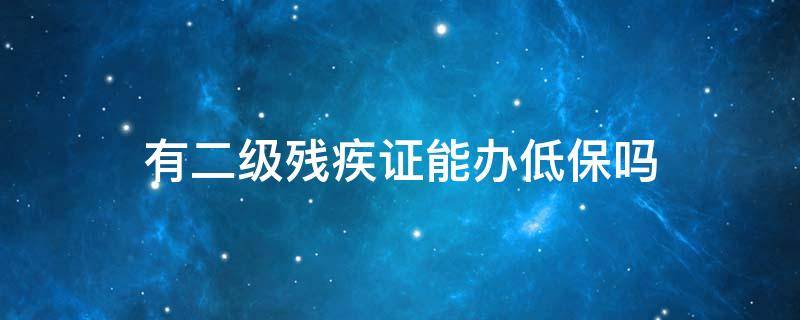 有二级残疾证能办低保吗 二级残疾证可以办低保吗?