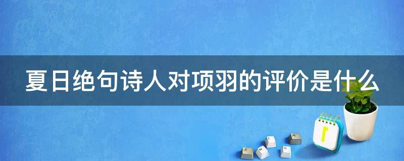 夏日绝句诗人对项羽的评价是什么（夏日绝句诗人对项羽的评价是什么,什么）