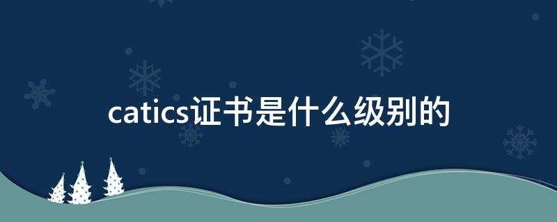 catics证书是什么级别的（catti证书全称）