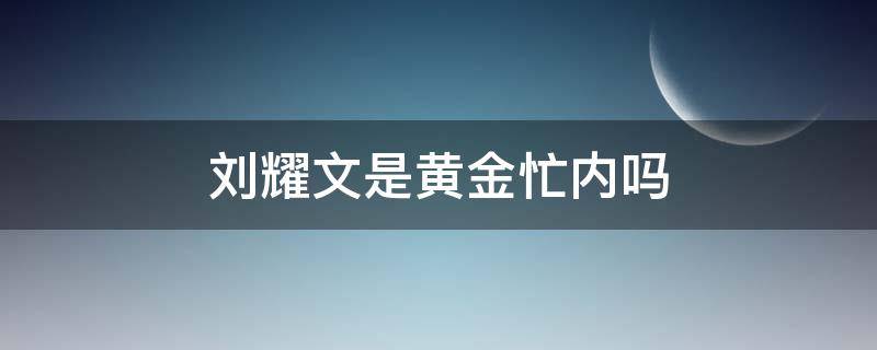 刘耀文是黄金忙内吗 刘耀文庚金