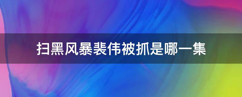 扫黑风暴裴伟被抓是哪一集（扫黑风暴裴伟第几集被发现是内鬼）