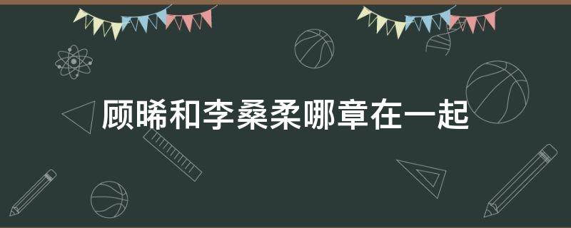 顾晞和李桑柔哪章在一起 顾小桑第几章出现