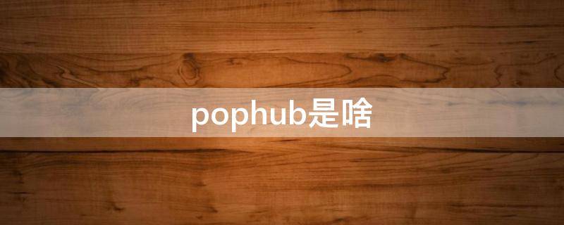 pophub是啥 pophub什么意思