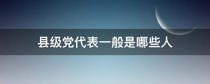 县级党代表一般是哪些人 县级党代表是干什么的